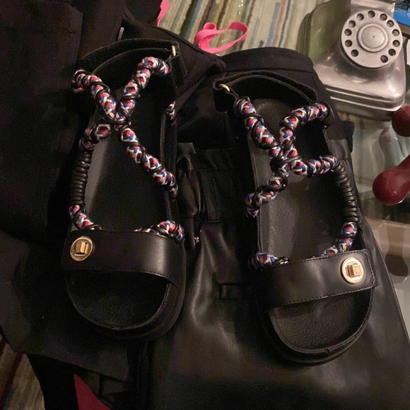 Sandro Helga Black Rope Sandals - Picture 4 of 6